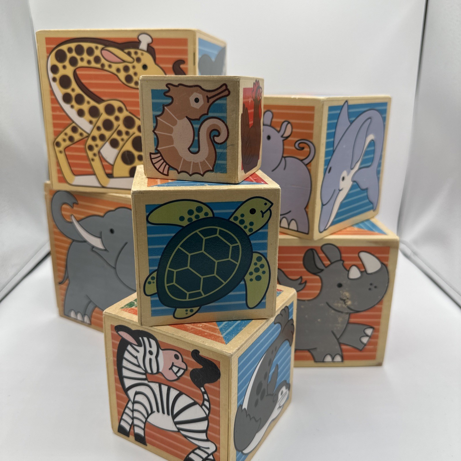 Melissa And Doug Wooden Zoo Animal Nesting Blocks Educational Toys