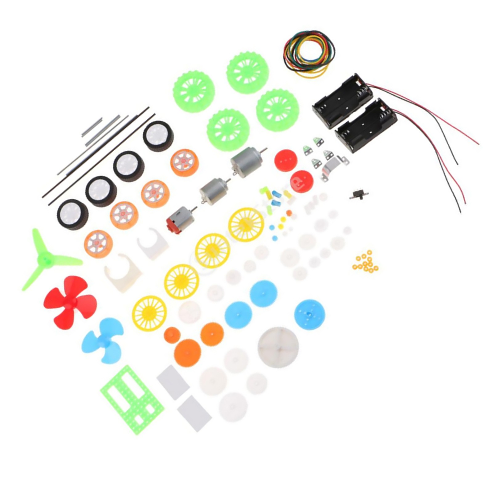 112Pcs Plastic Car Accessories Gears Motor Tires Kids Educational Toys DIY Kit
