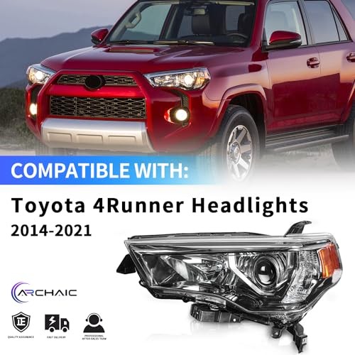 14-20 Toyota 4Runner Halogen Headlight Left Driver Chrome Housing Amber