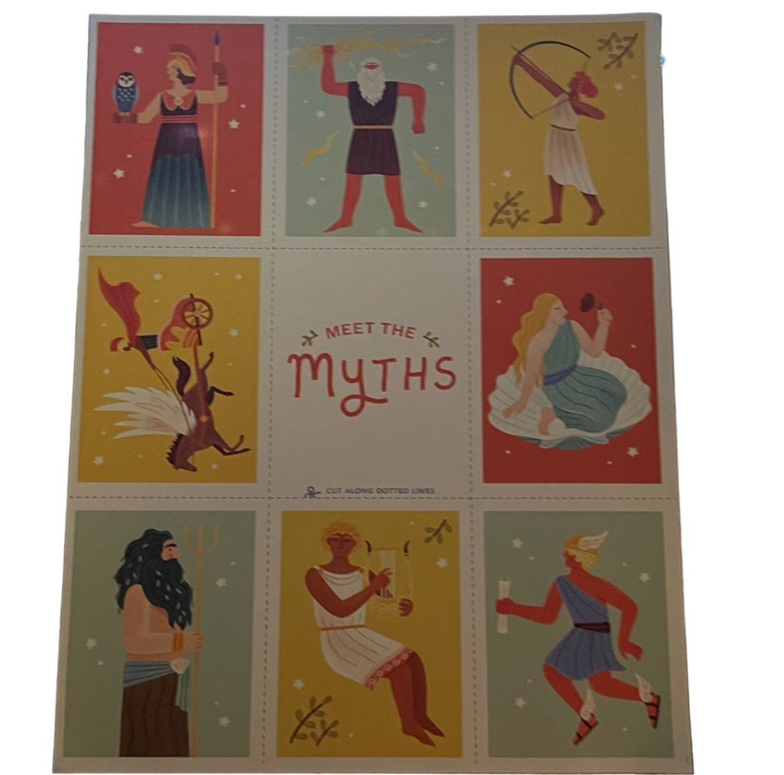 Meet the Myths Cards 9 different characters New Olympians Literati