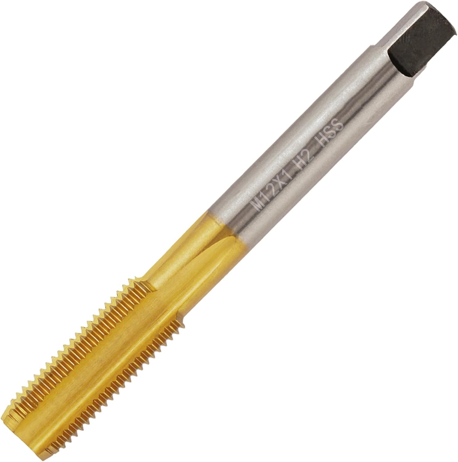 M12X1.0 Thread Tap, Ti-Coated M2 HSS M12 x 1 Thread Milling Tap Right Hand