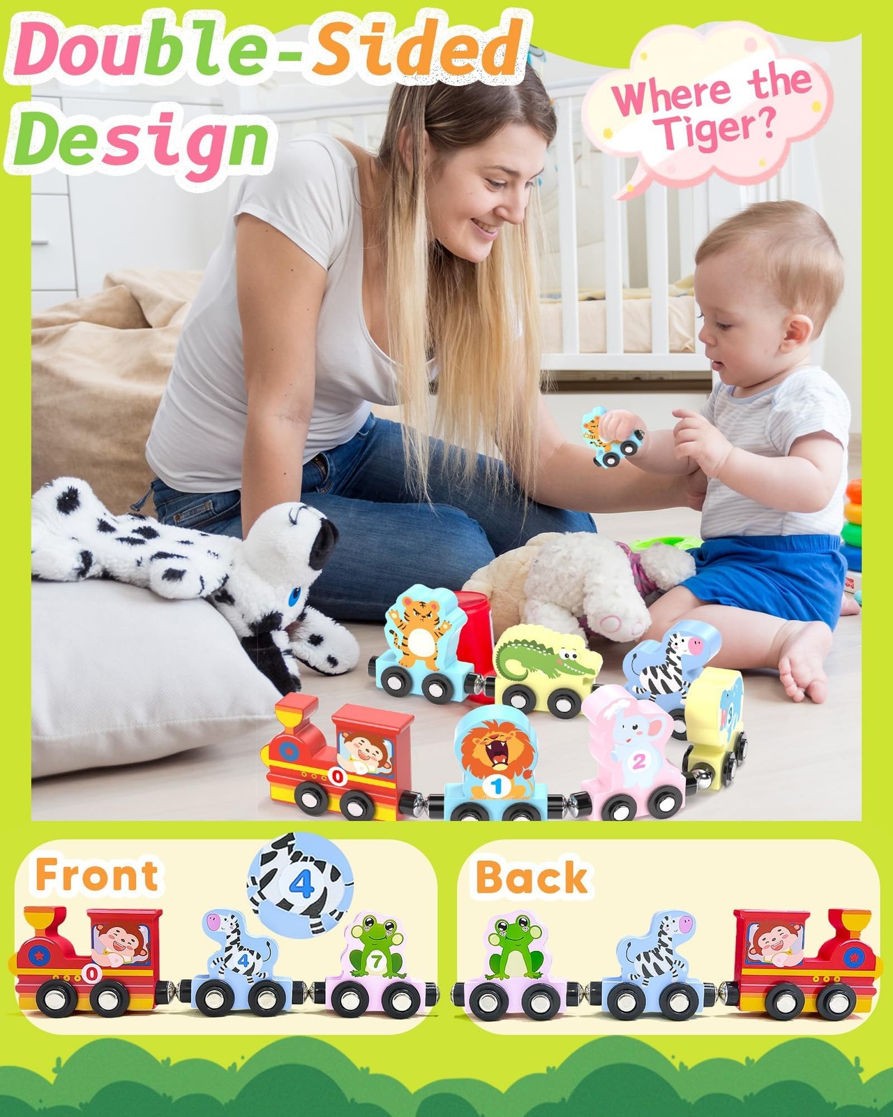 11 Pcs Magnetic Train Set Montessori Toys for 1 2 3 Years Old Toddlers Boys G…