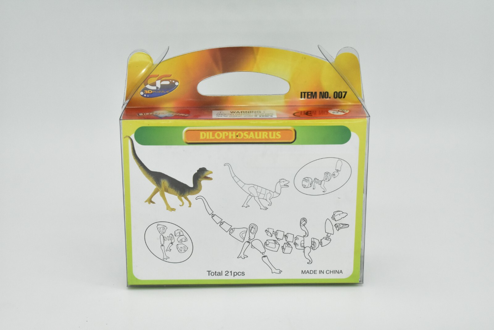 Dilophosaurus Dinosaur, 3D Puzzle Very Nice Plastic Replica 4 1/2″ long – F3036