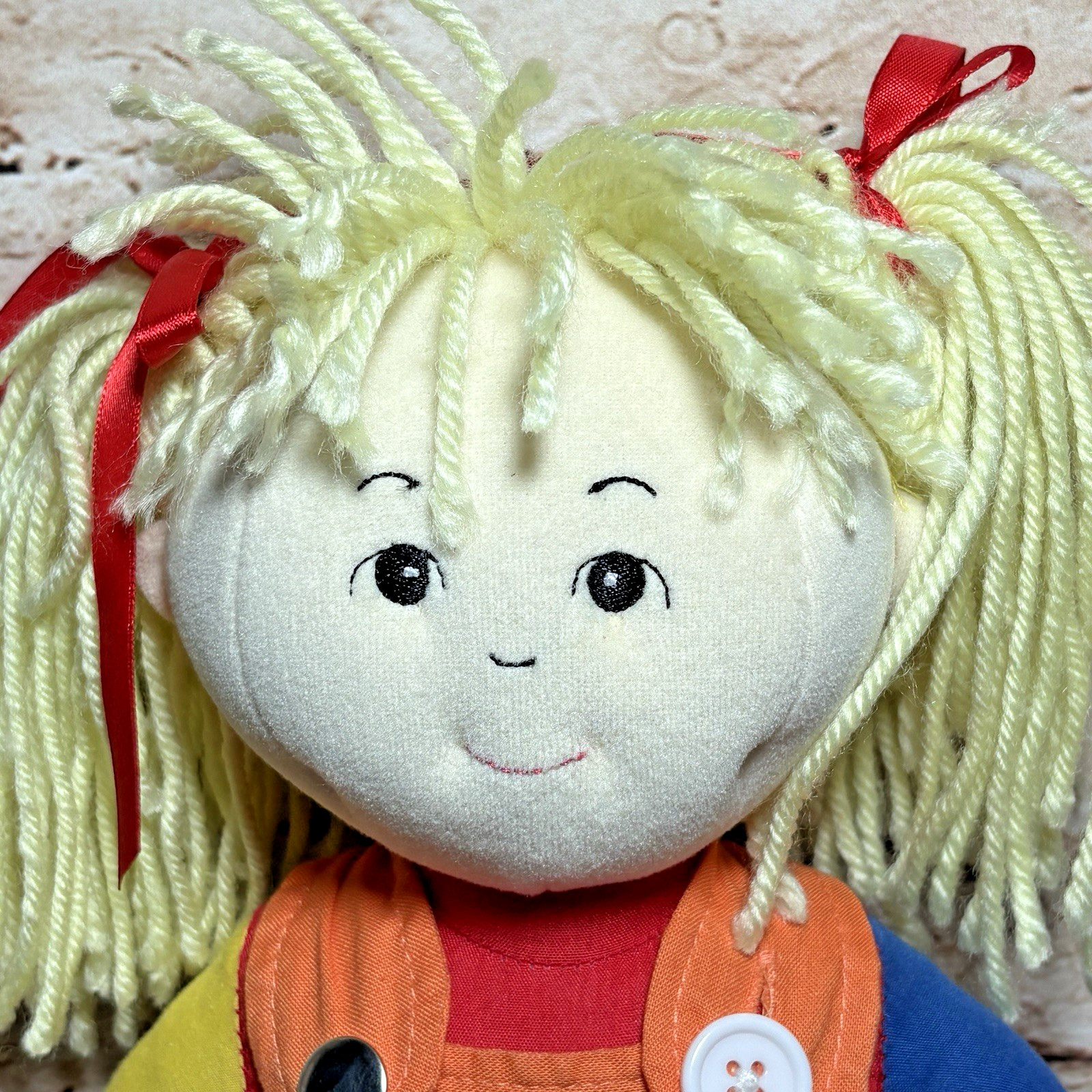 Childrens Factory Learn to Dress Doll Plush Stuffed Girl Pigtails Zipper Button