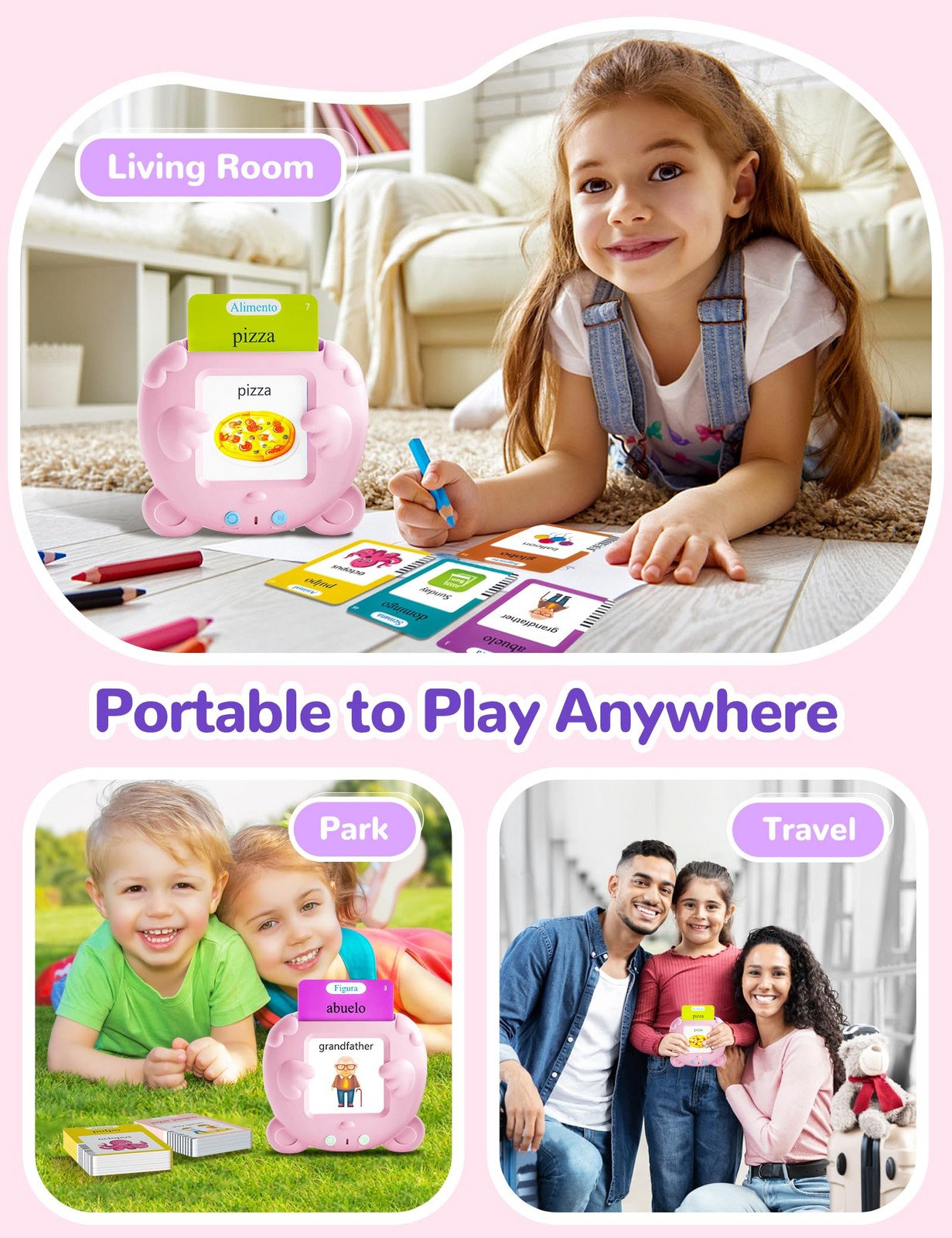 Spanish & English Talking Flash Cards for Toddlers, 510 Sight Words Bilingual…