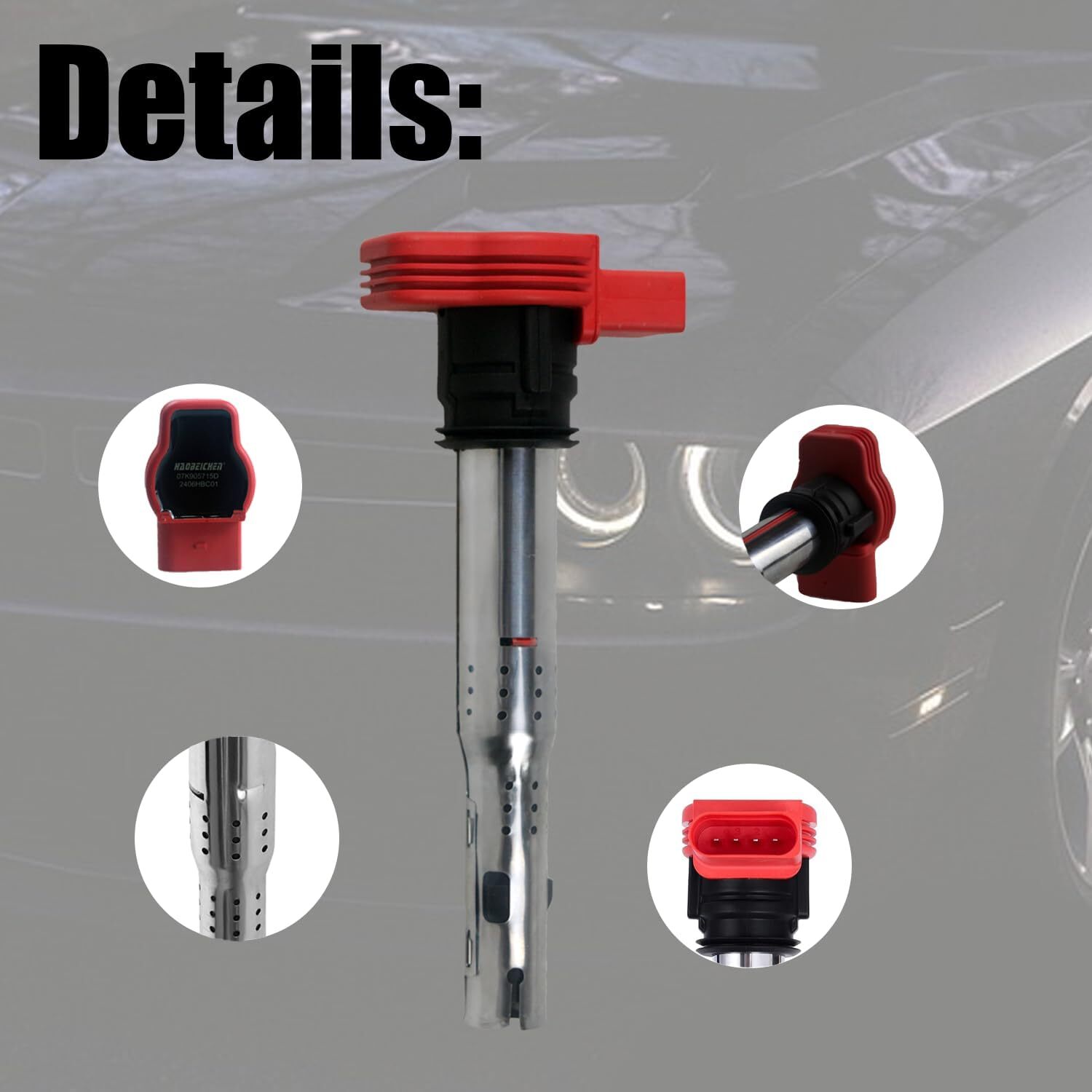 Set of 4 Ignition Coil Pack Compatible with Audi A3 A4 A5 A6 Q5 SQ5 Q7 S4 S5 TT