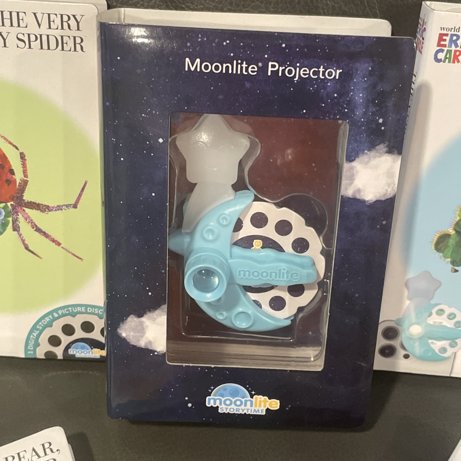 NICE Lot Moonlite Projector w/Eric Carle Library Hungry Caterpillar Bear Spider+