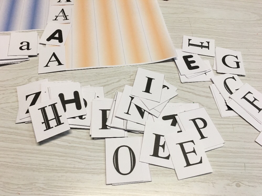Upper & Lower Case Letter Sort – 4 Laminated Dry Erase Mats – 260 Letter Cards