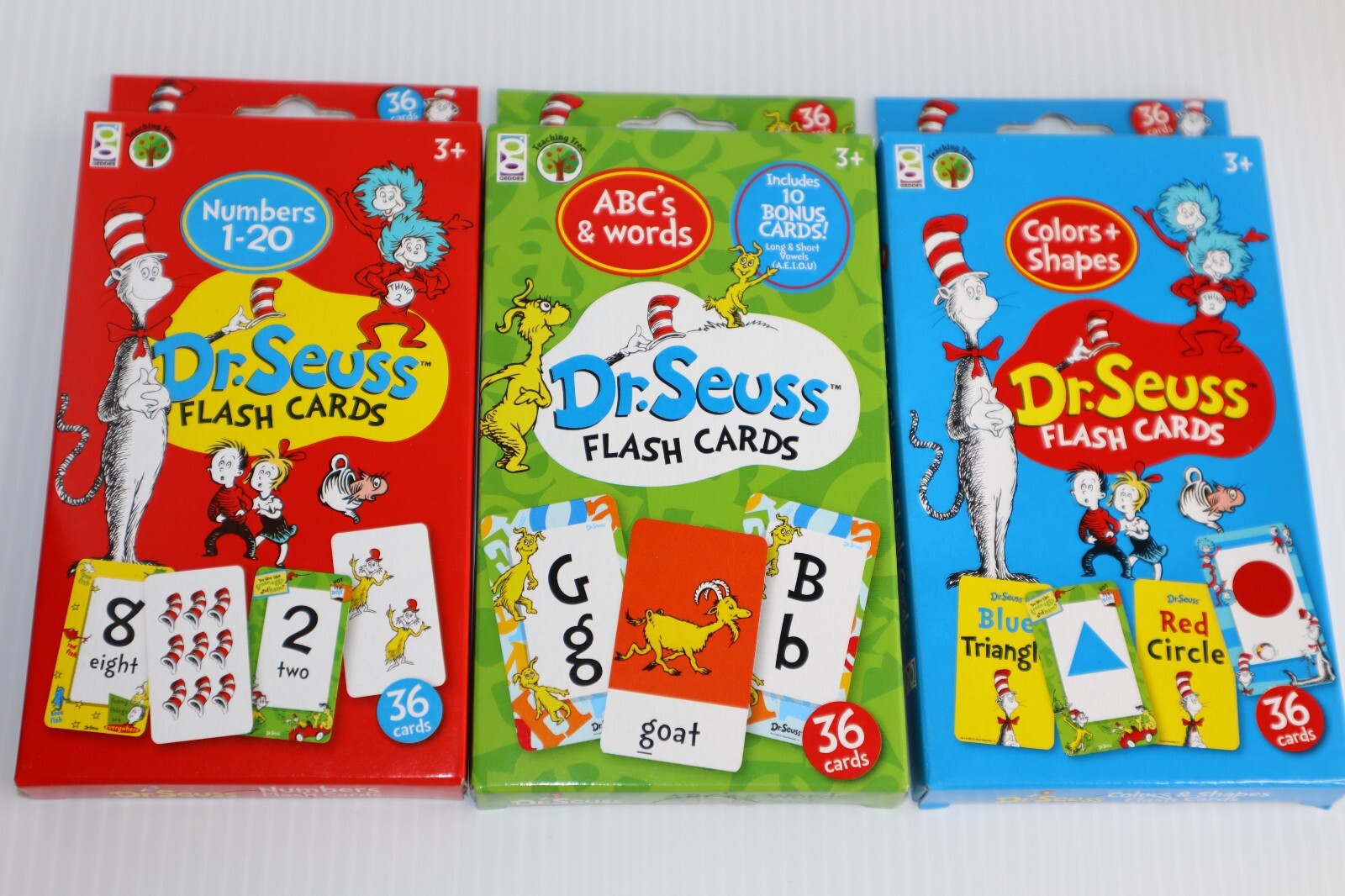 Dr. Seuss Children’s 3pk Flash Cards: Numbers,Colors, ABC’s & Words Fun Learning