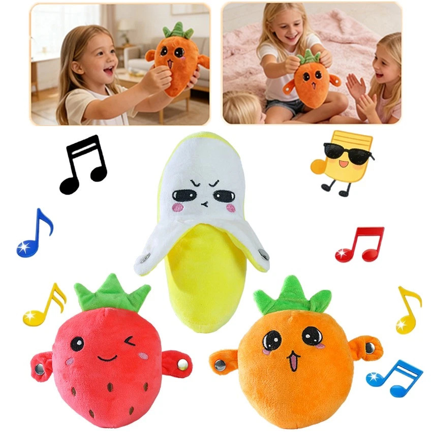 Interactive Musical Toy Fruit Sensing Beat Piano Plush Toy Electric Plush Toy