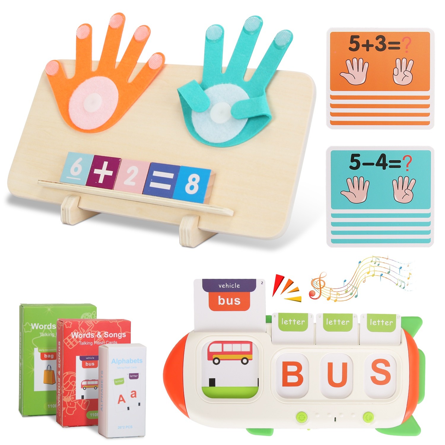 Kids Talking Flash Cards Alphabet Number Toddler Educational Toys Boys Girls