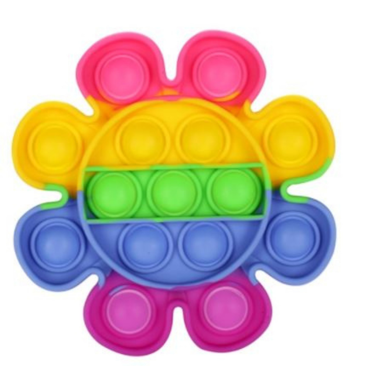 2PC Push Pop Bubble It Silicone Sensory Rainbow Fidget toys Push over it Pop Toy
