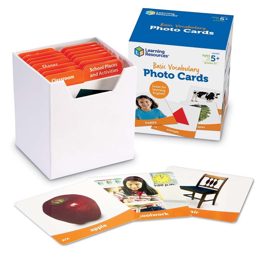 Learning Resources Basic Vocabulary Photo Cards Vocabulary/Phonics Learning