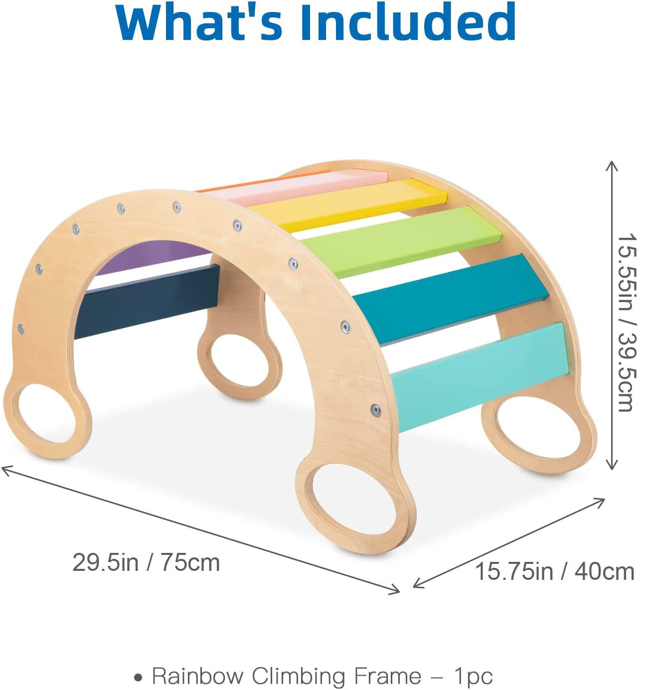 TOOKYLAND Wooden Climbing Arch – Montessori Rocking Climbing Toy – 3 Years+
