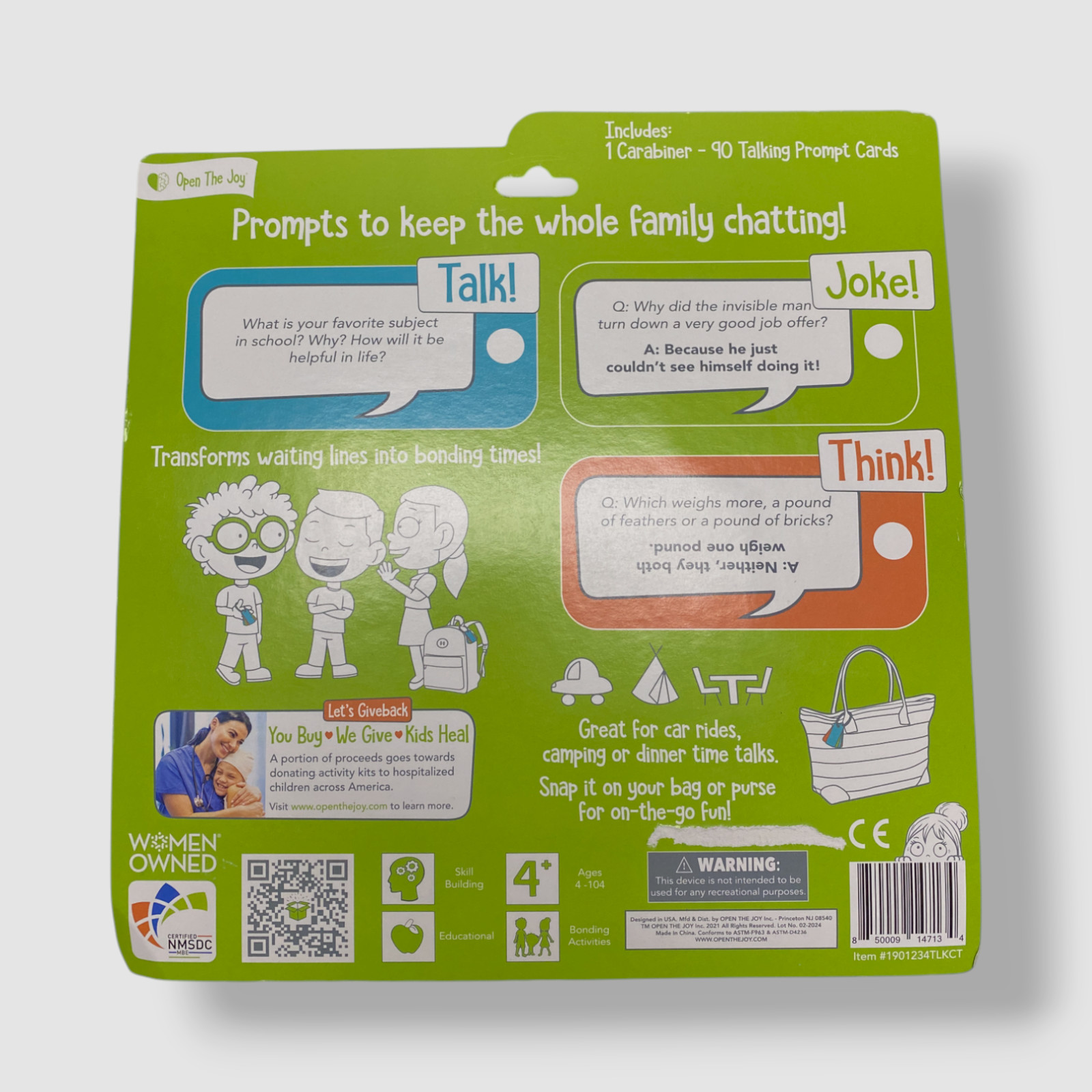 Open The Joy “Let’s Chat” 3-1 Grab–n-Go Conversation Starters Flash Cards