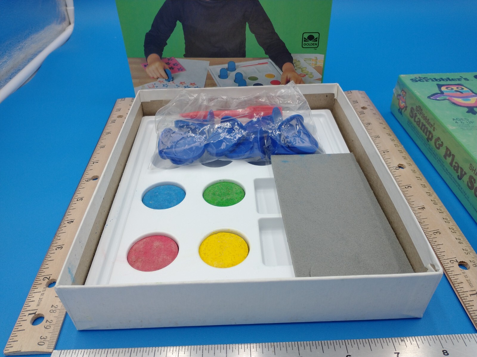 Vintage 1982 The Scribbler’s Stamp & Play Set – Shapes – Golden. New. #1006