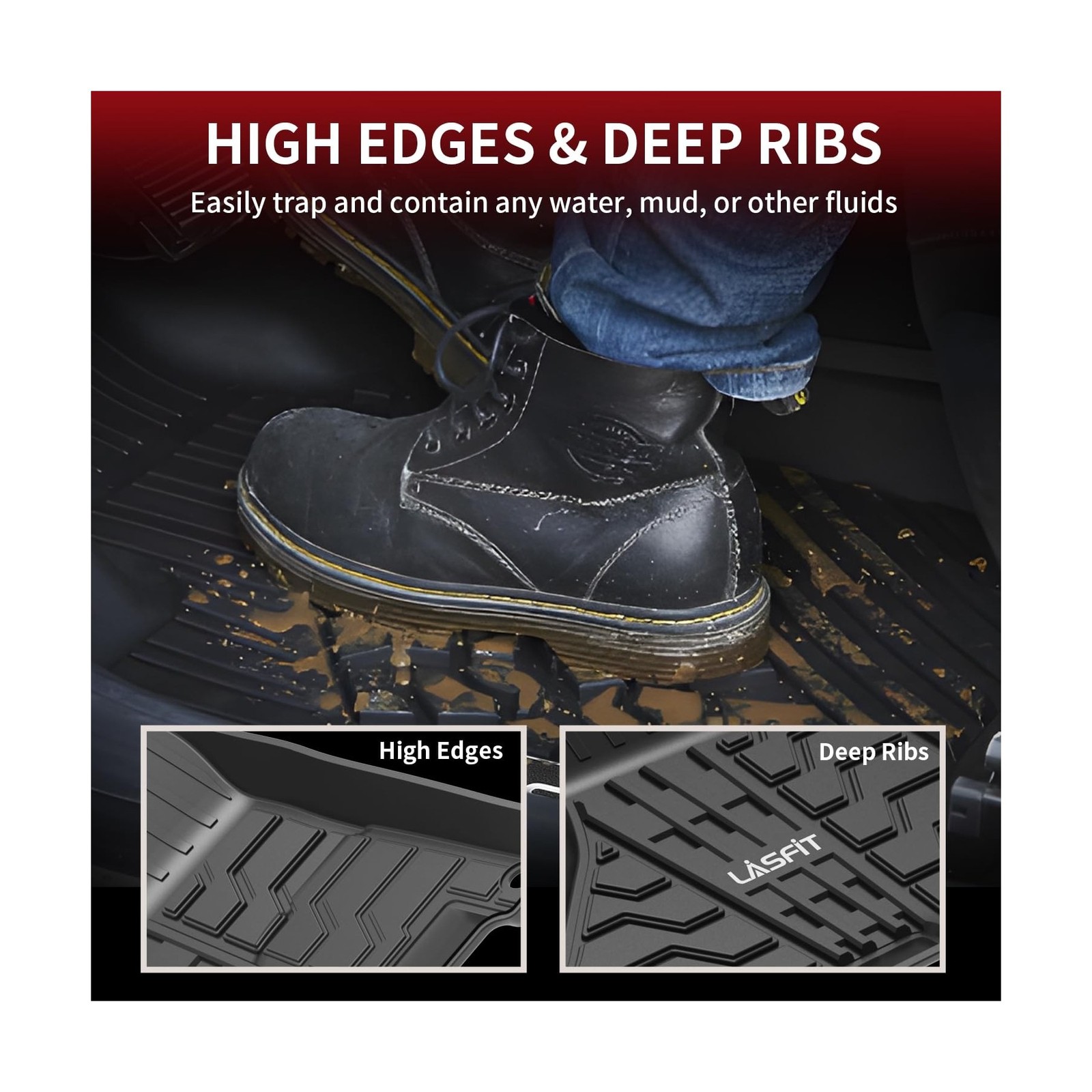 LASFIT Floor Mats 2013-2018 for Dodge Ram 1500/2500/3500 Crew Cab, 2019-2024 …