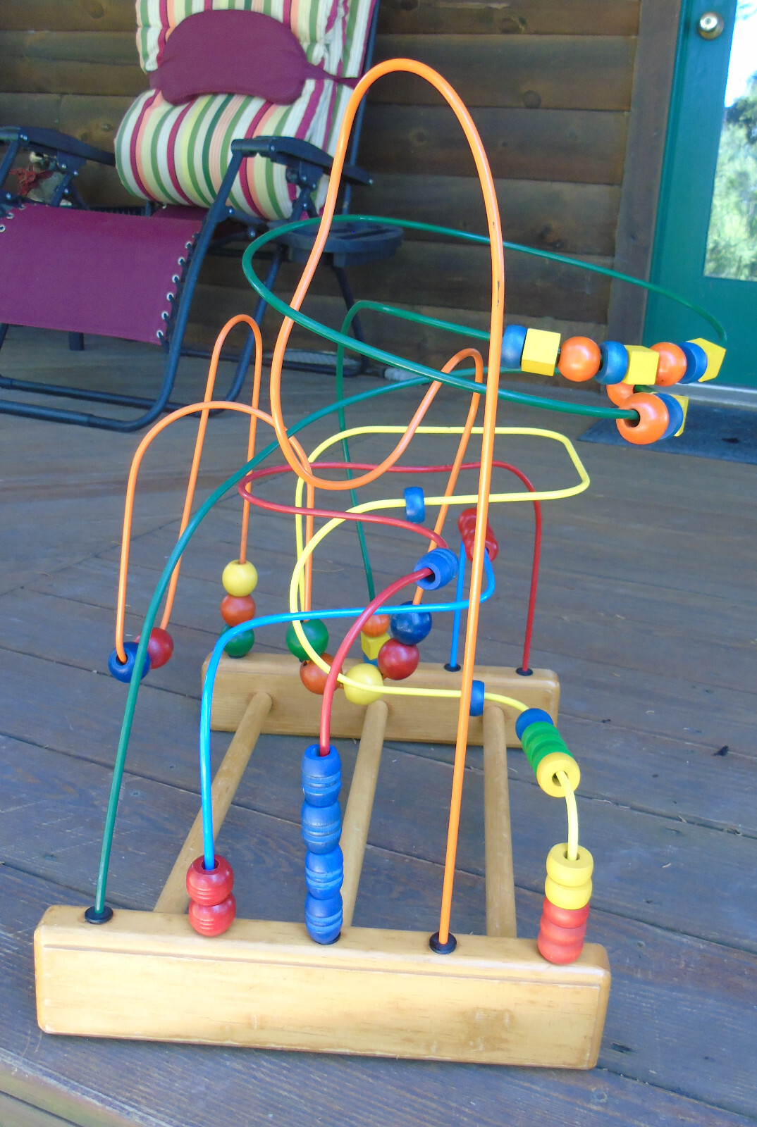 Vintage Metal Wood Anatex Rollercoaster Bead Maze Large Educational Activity Toy