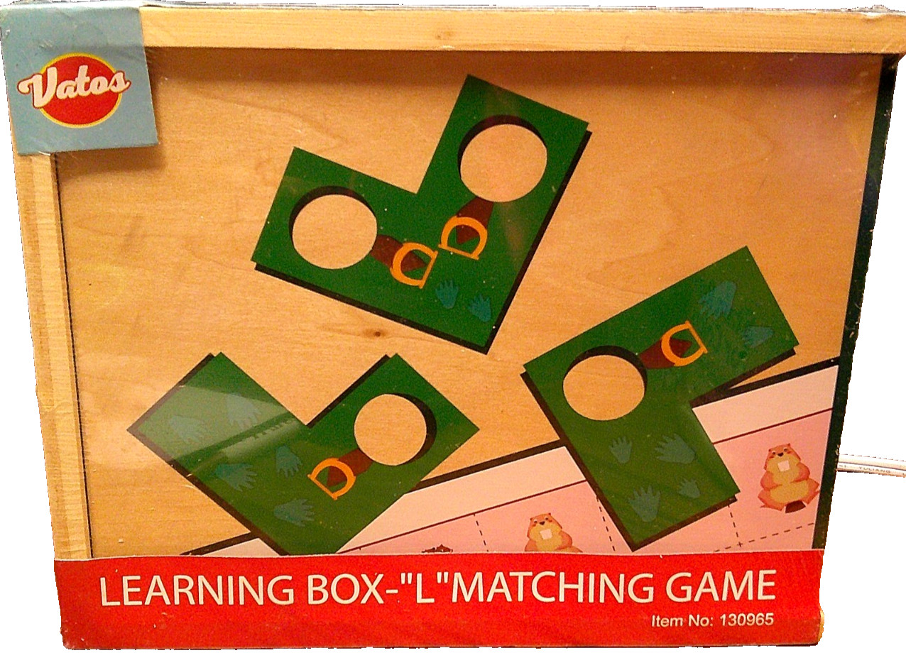 Vatos Learning Box ‘L’ Matching Wooden Game Case-Educational Toy 3+ Yrs 1025