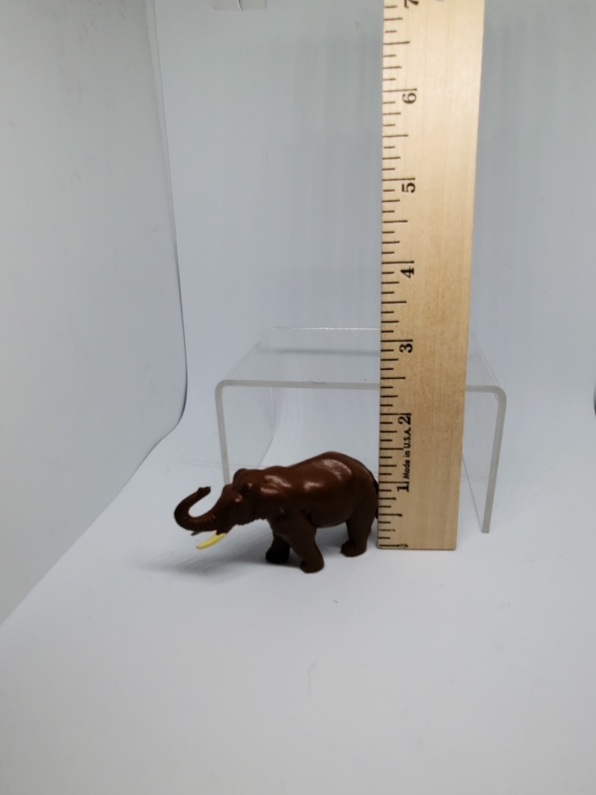 Elephant Asian Replica plastic 3 inches long Dark Brown Tusk
