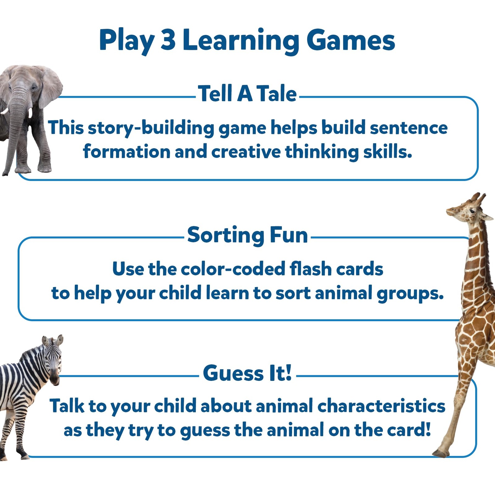 Multicolor Animal Flash Cards For Toddlers Educational Learning Fun 50 Cards