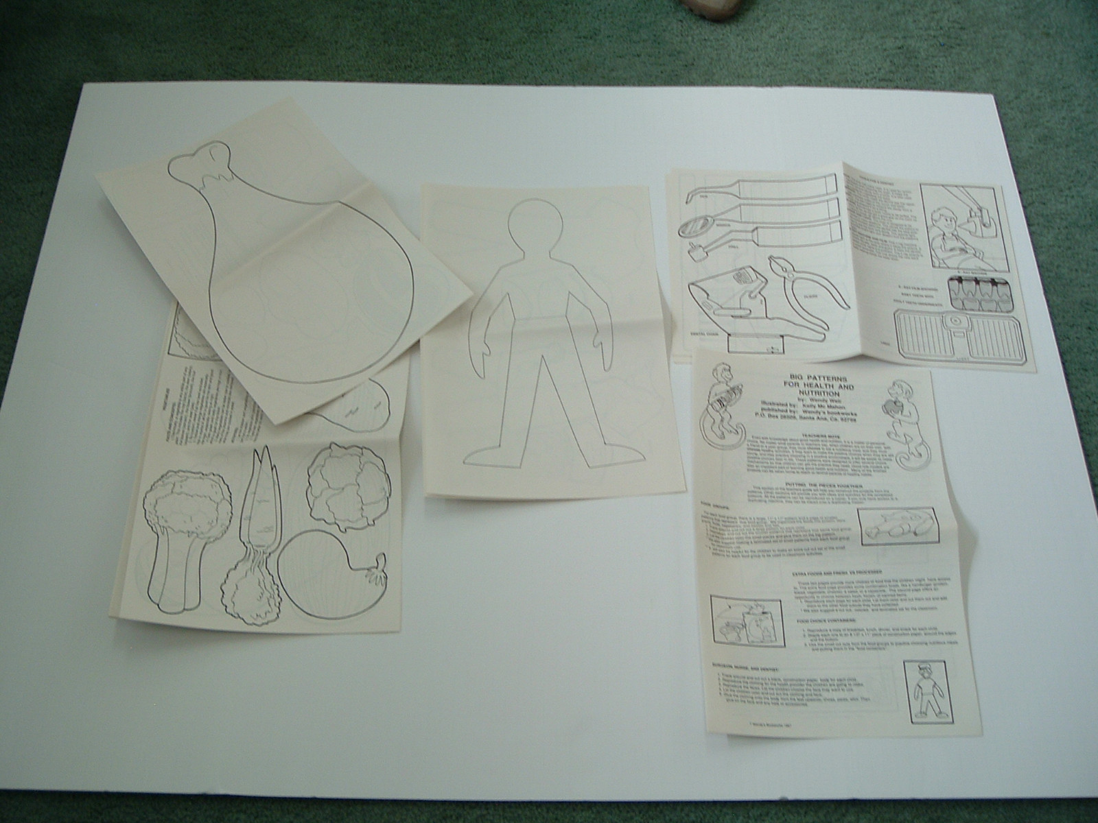 Vintange 1988 Wendys bookworks big patterns for nutrition and health poster