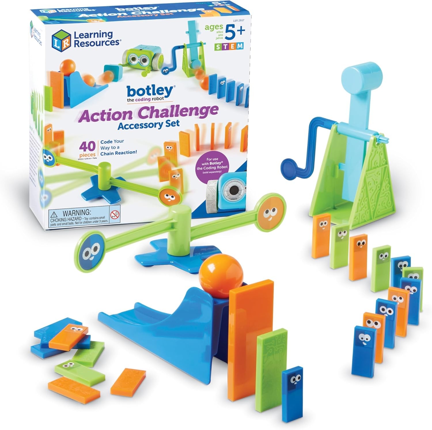 Learning Resources Botley Coding Robot Kit Action Challenge Set, Chain Reaction