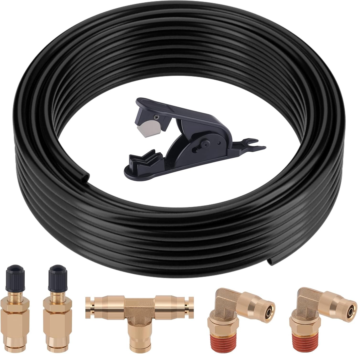 Air Line Kit for Air Spring Bag Suspension with Fittings, 30 FT PA Hose Truck Ai