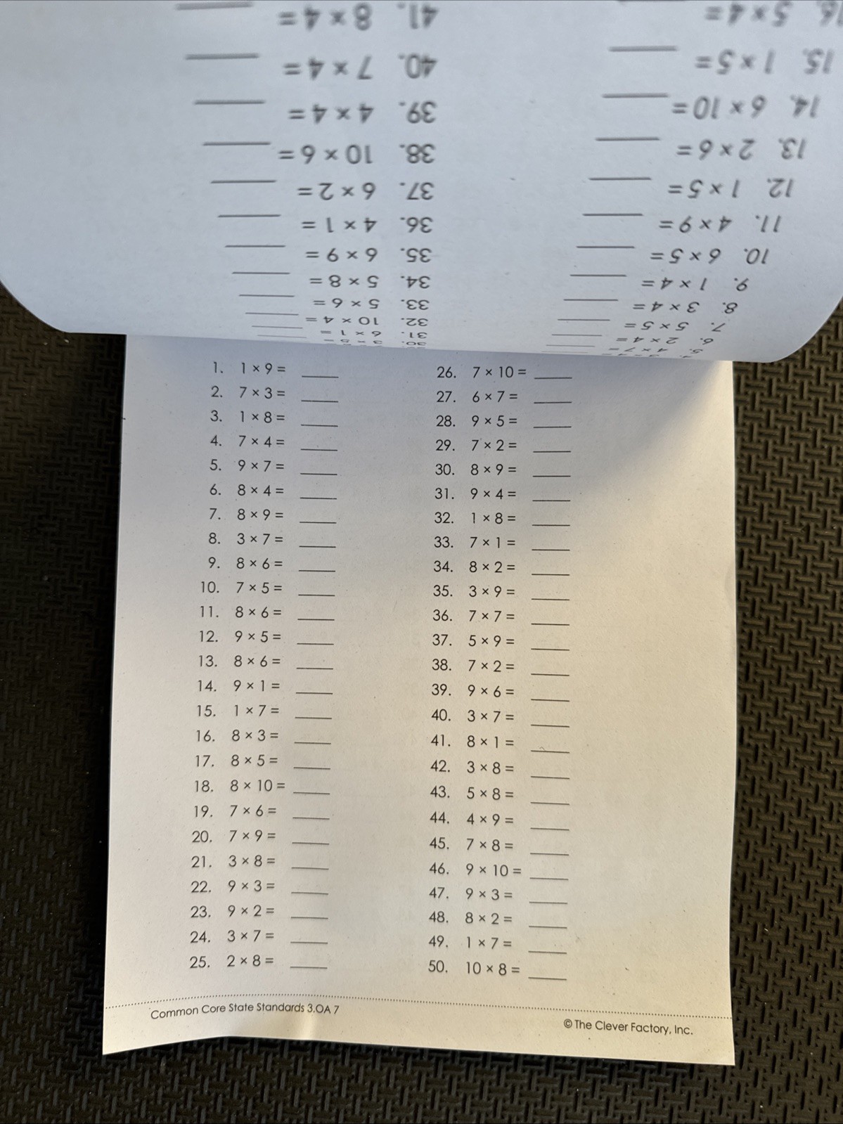 Teaching Tree Multiplication &Division Timed Tests Grades 3-4 New 38 Worksheets