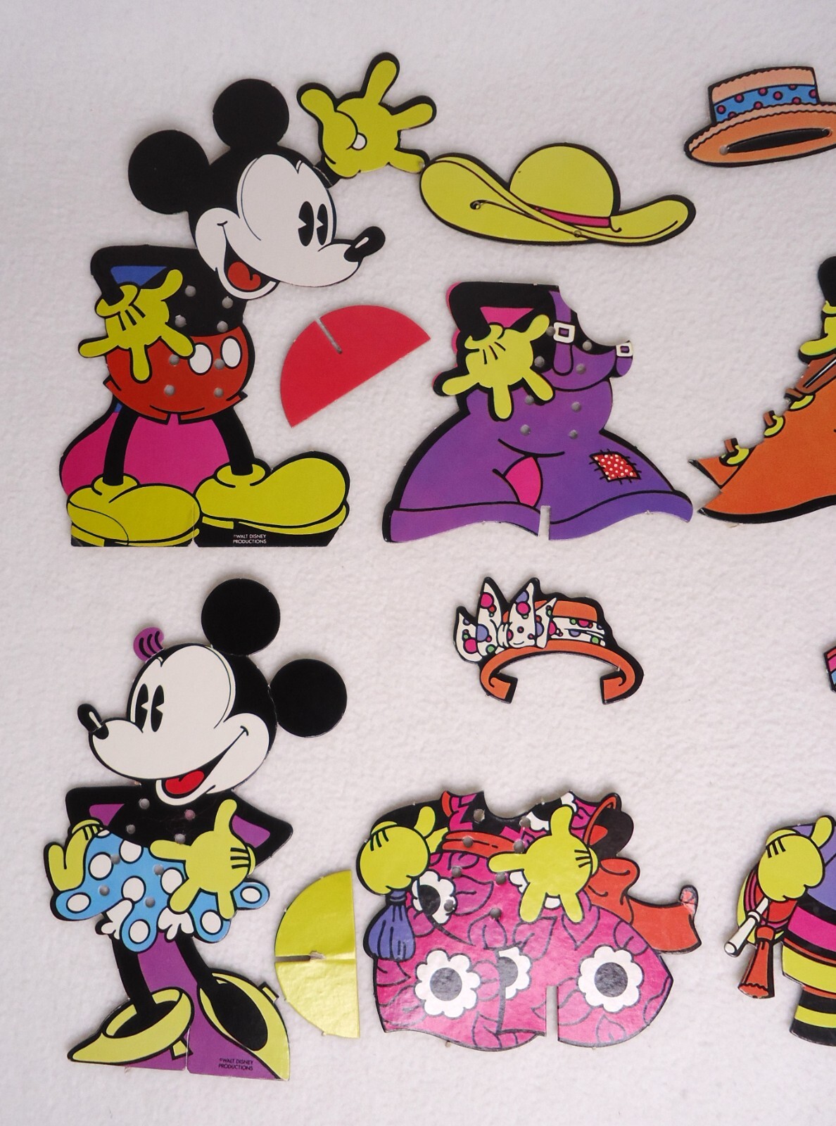 Vtg Mickey Minnie Mouse Lacing Cards Sew Ons Disney 70’s
