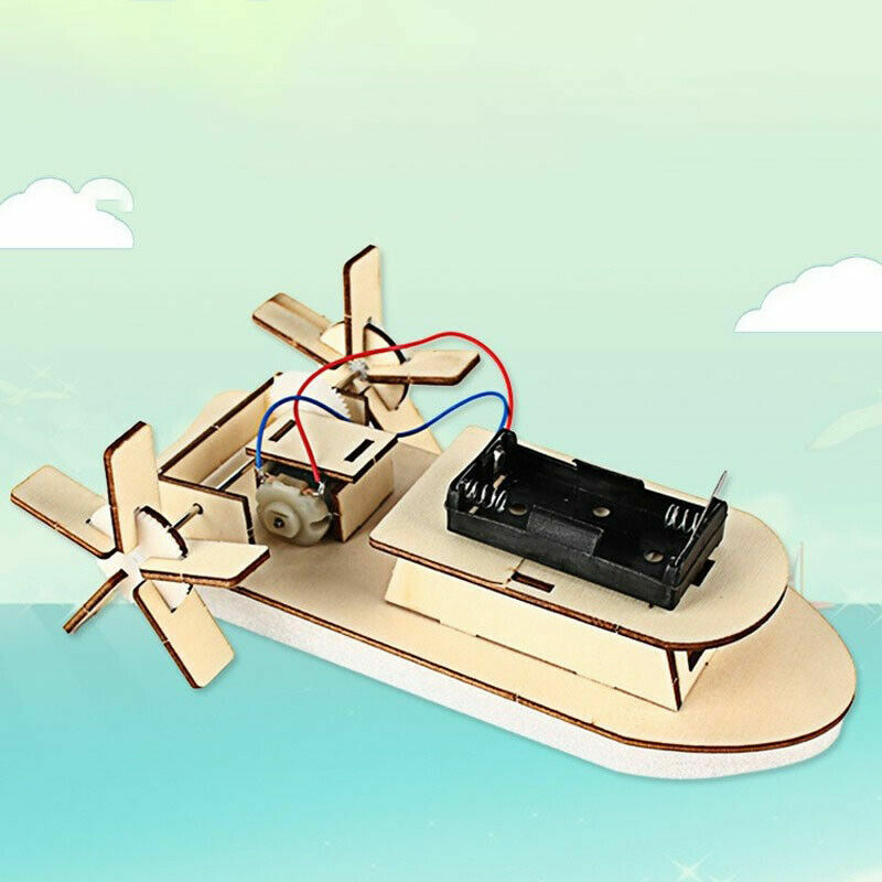 Unfinished Electric Wood Boat Ship Model Toys Kit Propeller Motor Shaft Kids