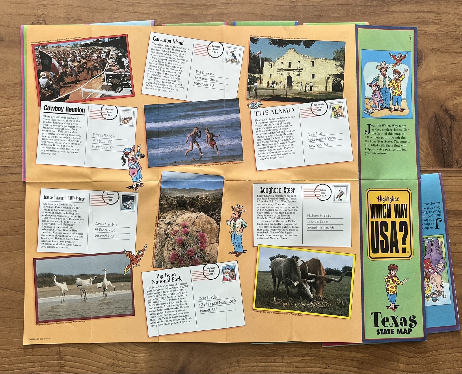 Highlights Which Way USA? State Maps Fun Facts 1999 Educational Collectible