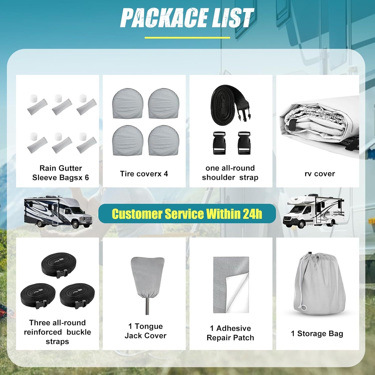 420D Top Class C RV Cover Fits 29′-32′ Waterproof Rip-Resistant Anti-UV