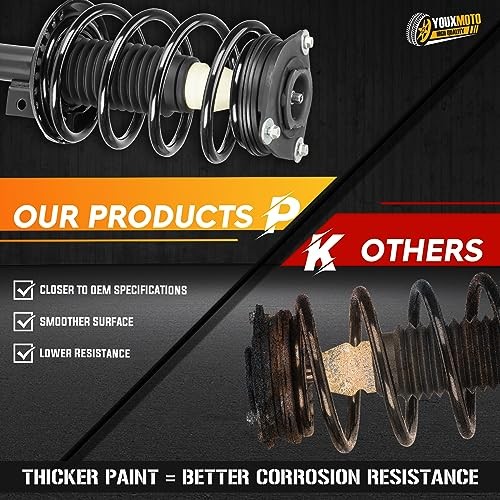 Front Complete Struts Shock Absorber Coil Spring Assembly Compatible with Nissan