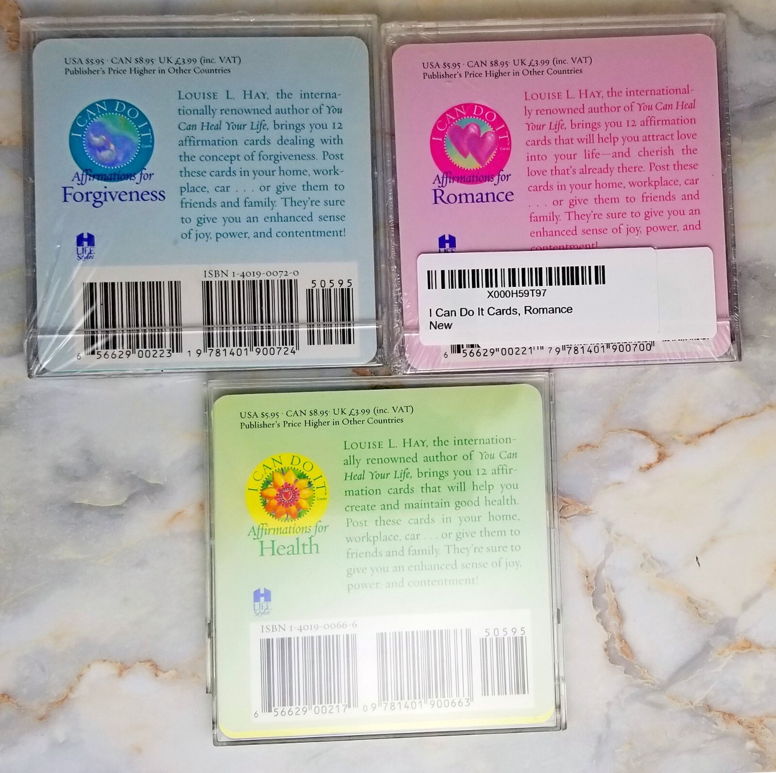(3) I Can Do It Cards by Louise L. Hay FORGIVENESS; HEALTH; ROMANCE – SEALED NEW