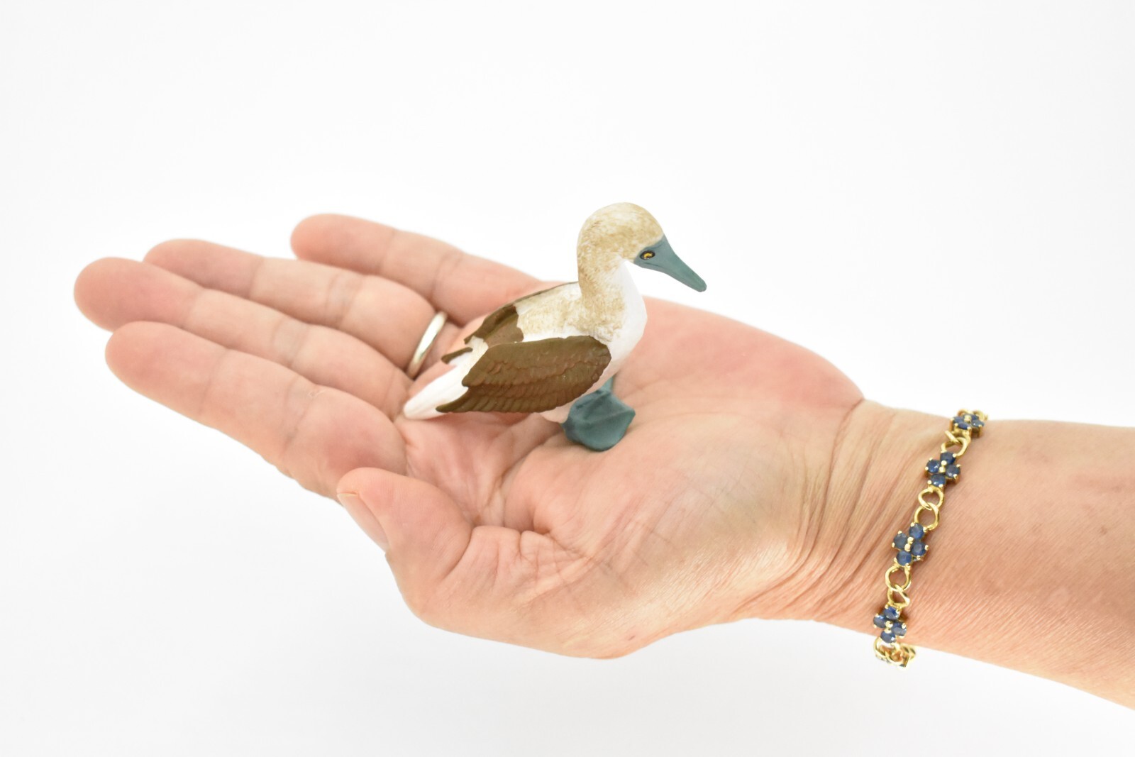 Blue Footed Booby, Bird, Very Realistic Rubber Model, Hand Painted Figurine 3″