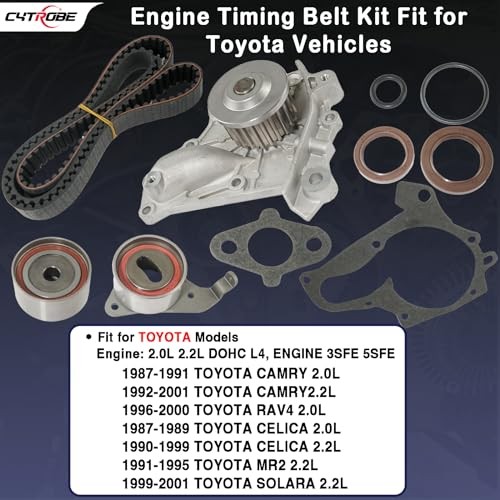 Engine Timing Belt Kit with Water Pump Compatible with 1987-2001 Toyota Camry,
