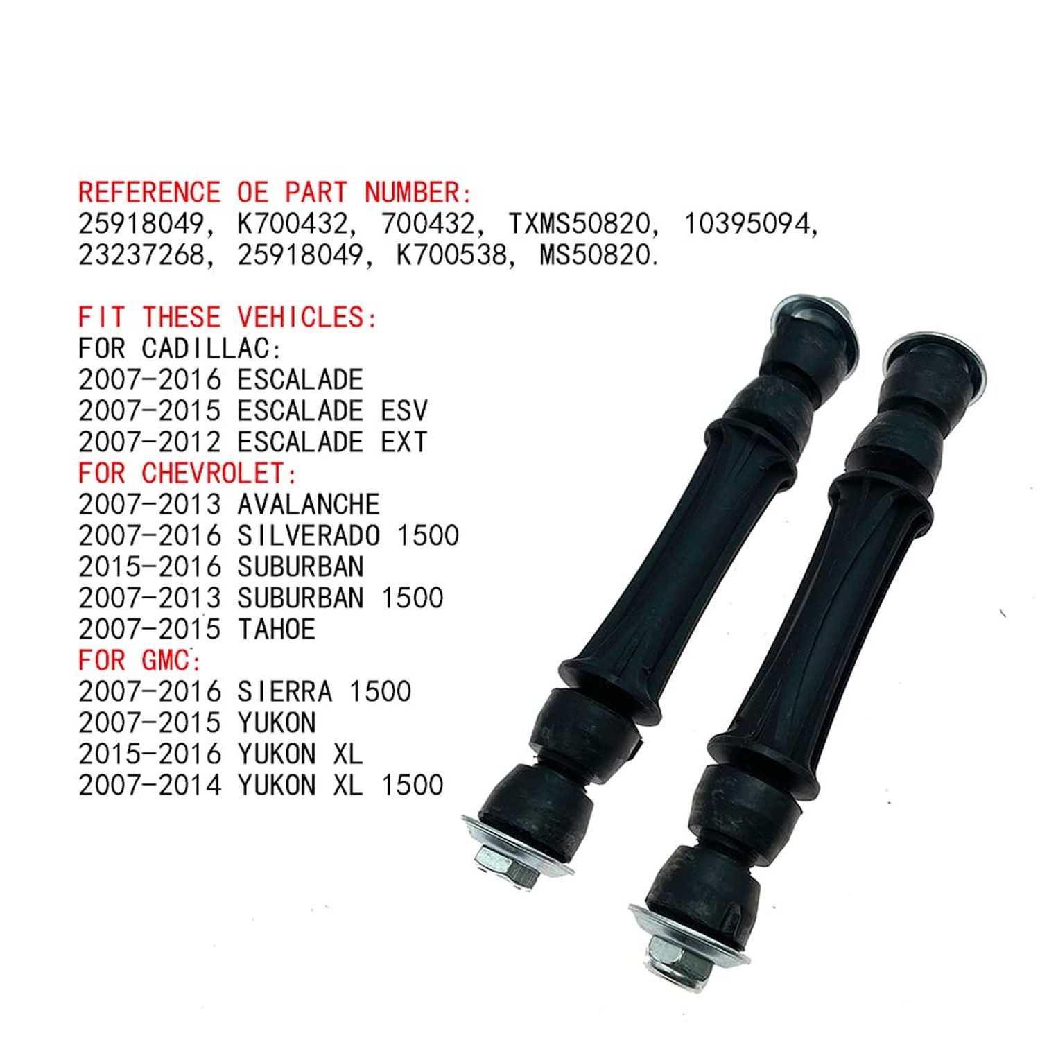 2 Sway Bar Stabilizer End Link Front Left Right Pair Set for Cadillac Chevrol…