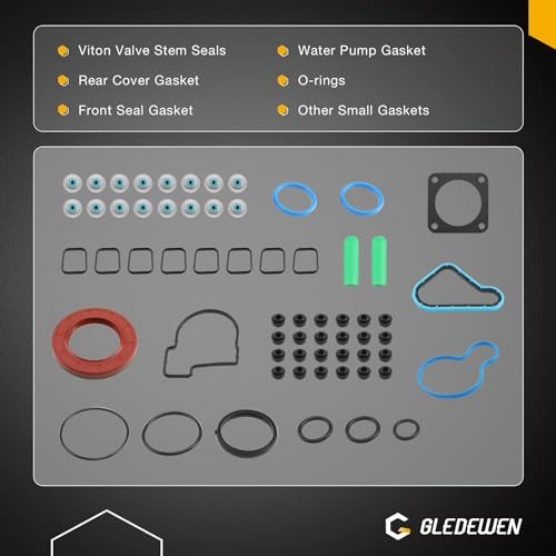 HS26157PT Head Gasket Kit with Bolts Set Timing Cover Gasket, Compatible with
