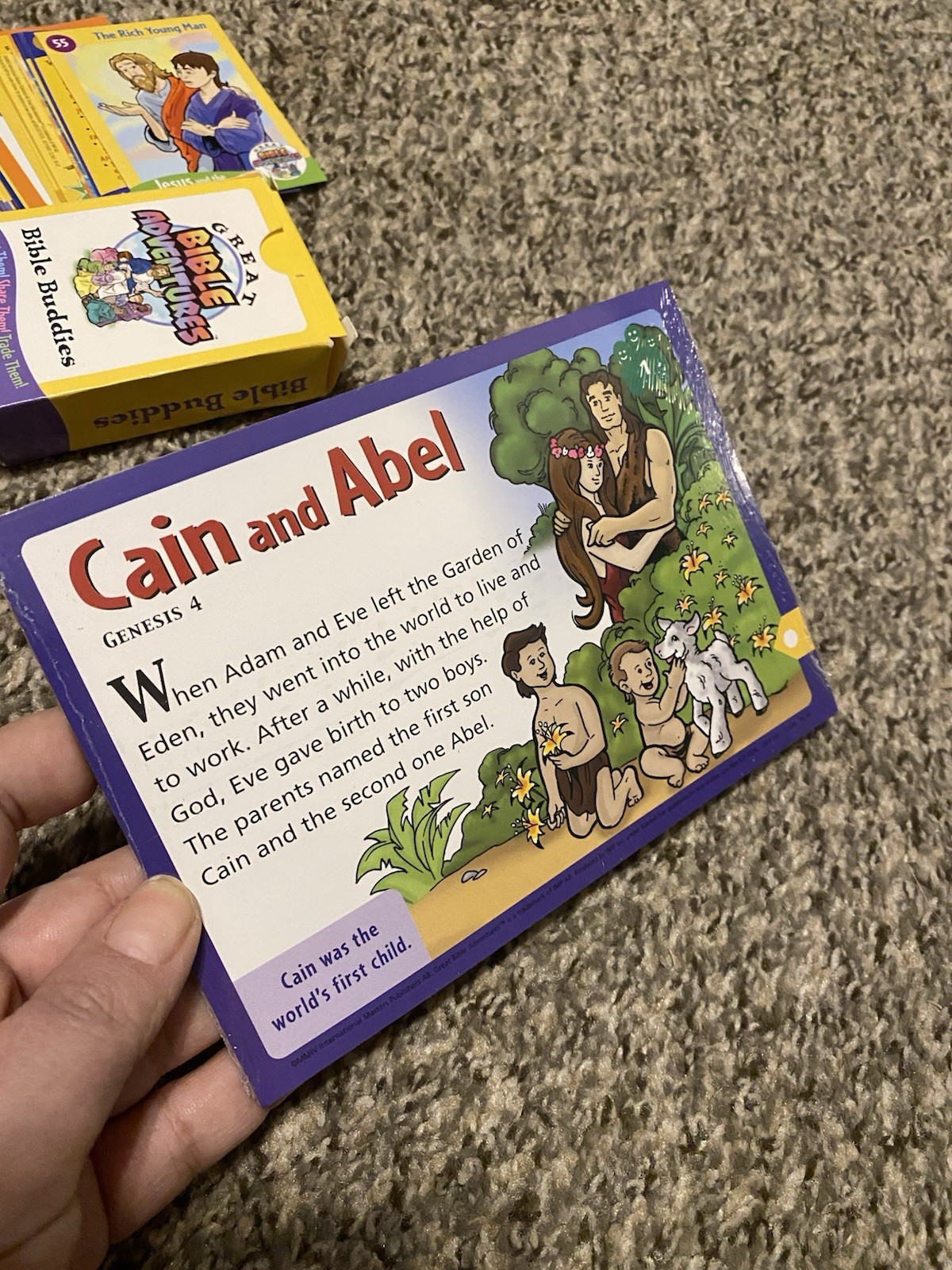 Great Bible Adventures Tin Box w/ Bible Fun Cards for Kids Sunday School Jessus
