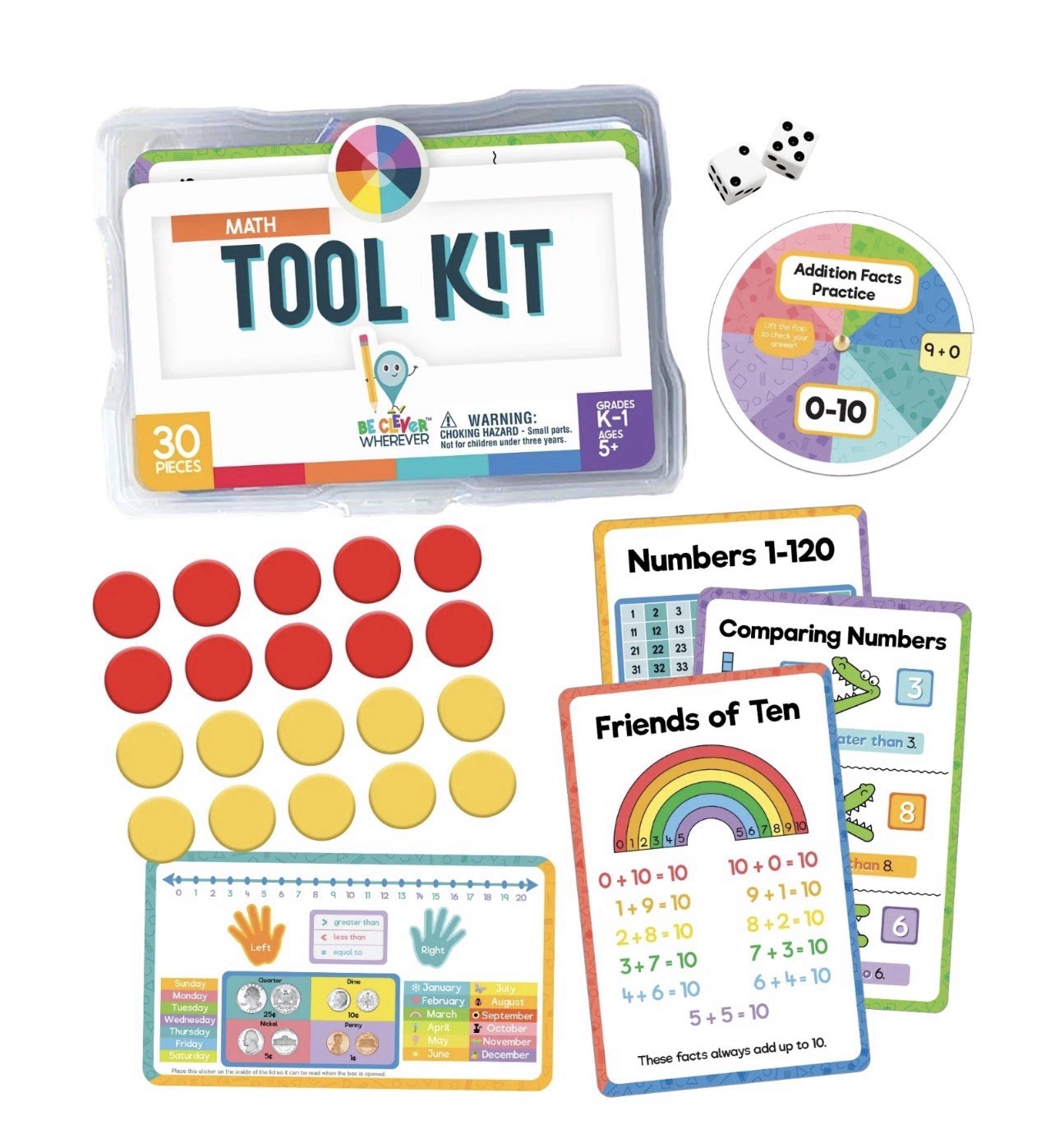 Carson Dellosa Math Tool Kit Math Manipulative (30 pieces) NEW (12D)