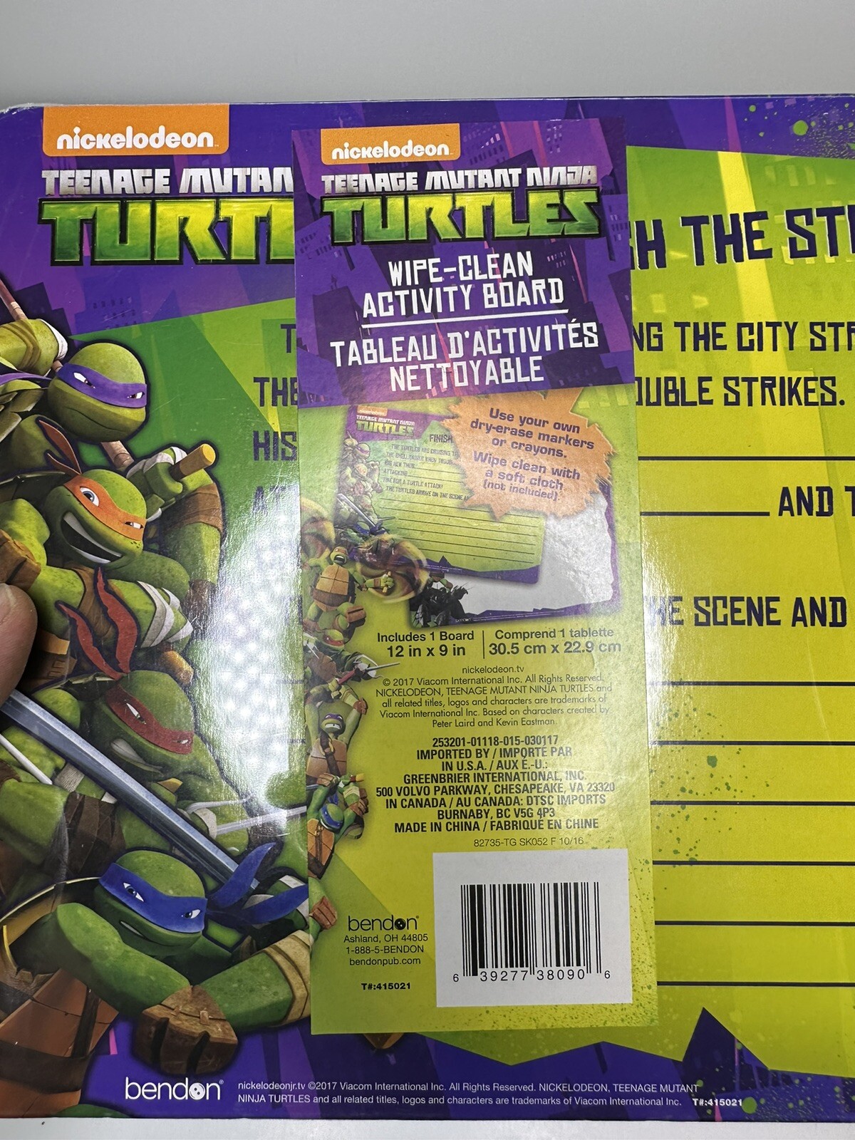 2 TEENAGE MUTANT NINJA TURTLES WIPE-CLEAN ACTIVITY BOARD DRY ERASE NEW KIDS FUN!