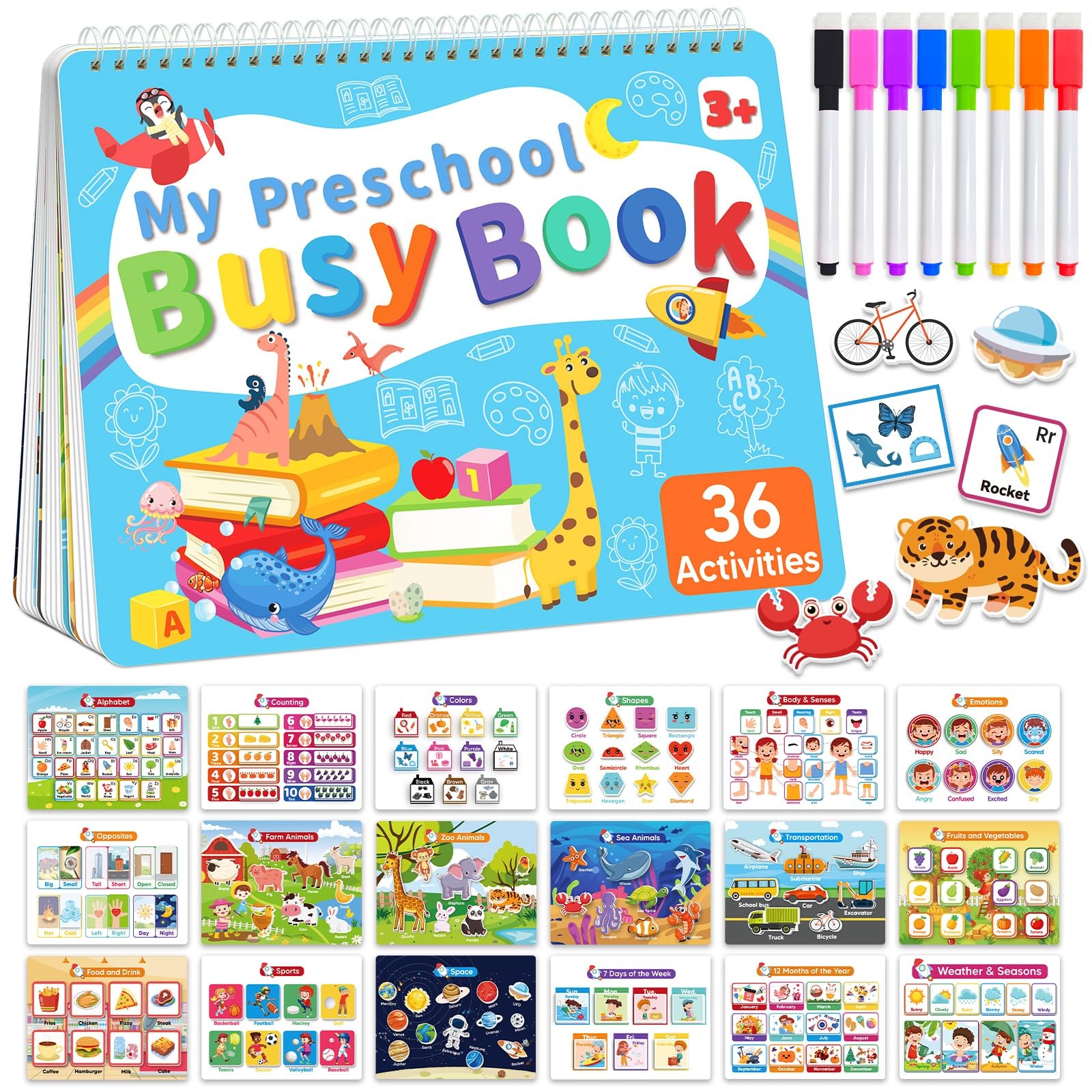 Toddler Busy Book Preschool Learning Activities, Montessori Educational Toys …
