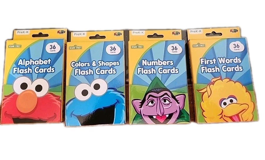4Sesame Street FlashCards Learning First Words, Numbers Colors Shapes,Alphabet