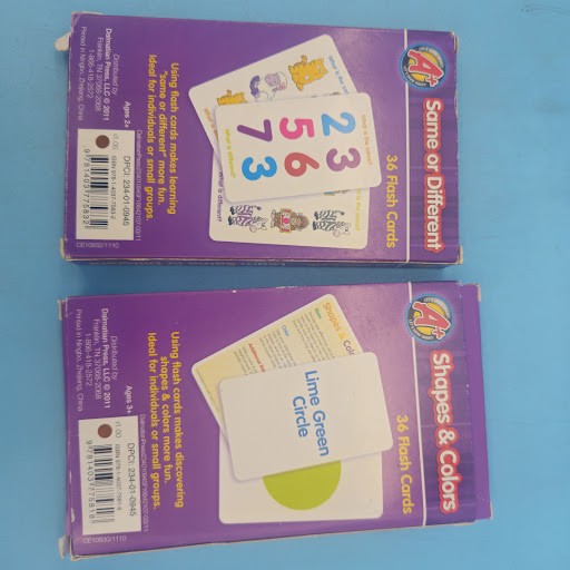 9 Large Lot Toddler Learning Flash Cards ABC 123 Shapes Compare Words Preschool