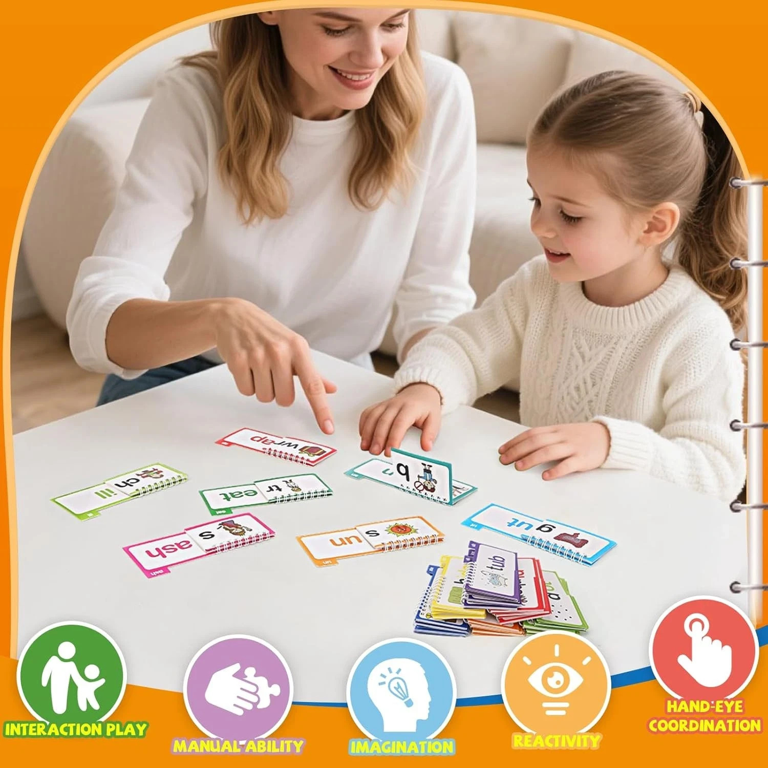 30PC Word Family Phonics Flip Books Set Kids Reading Learning Homeschool New