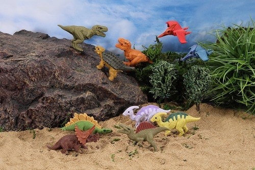 Japanese Puzzle Erasers Bulk 60 Pack Dinosaur Miniature Toy Figures Iwako New