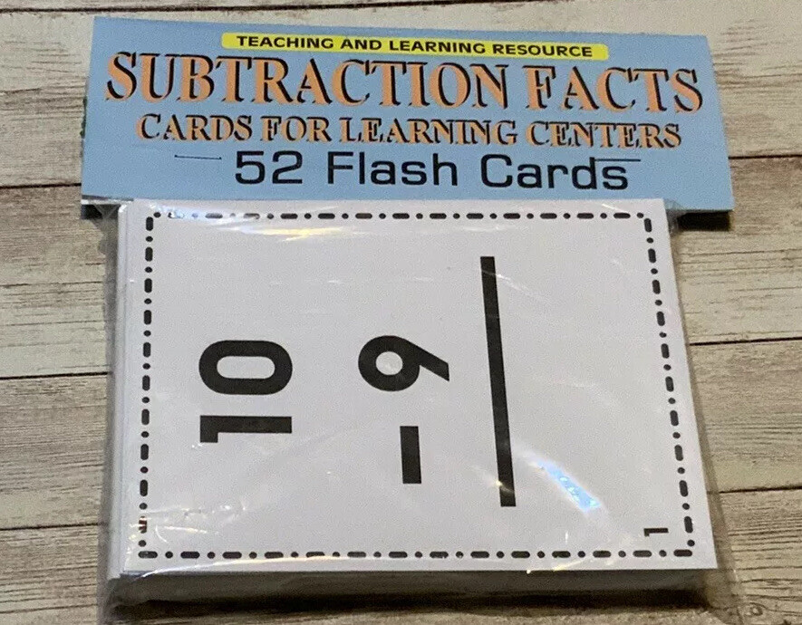 SUBTRACTION FACT – Cards for Learning Center 52 Cards- Teaching supplies