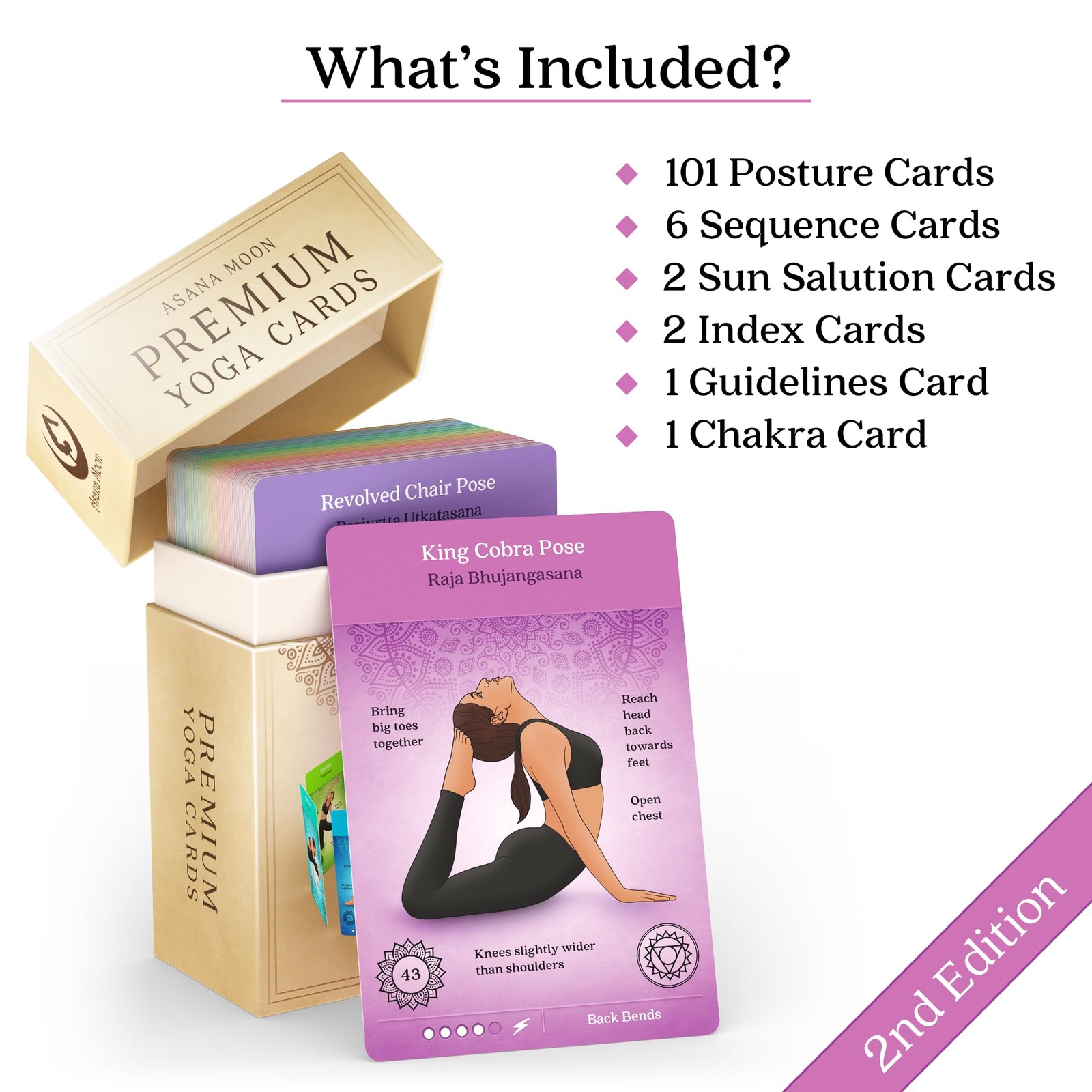 Premium Yoga Cards – Deck with Over 120 Yoga Poses – Yoga Sequencing Deck wit…