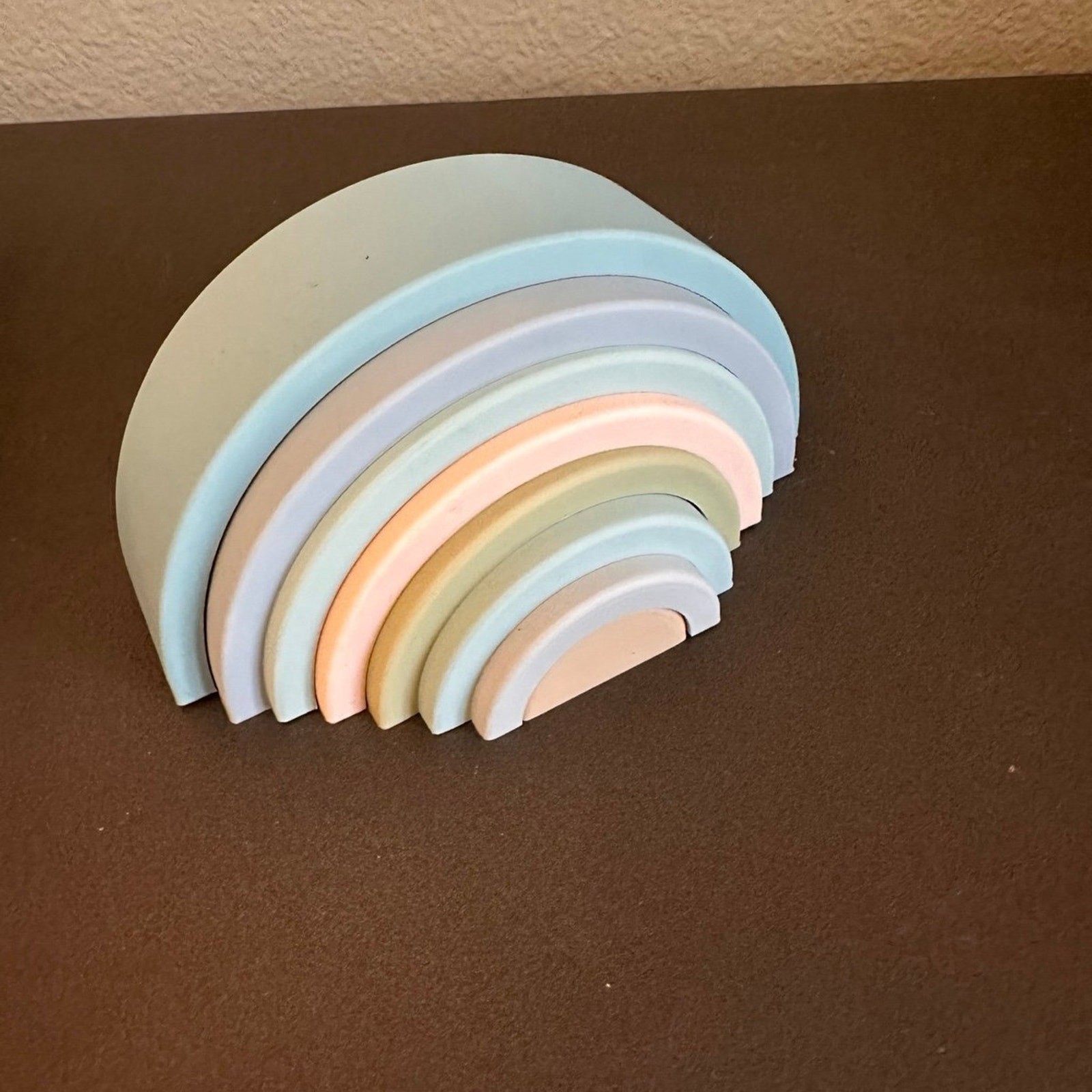 Silicone Rainbow Pastel Stacking Toy- New
